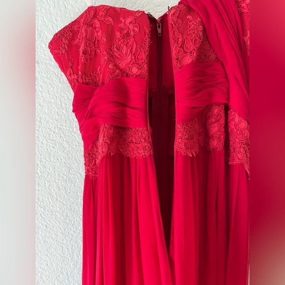 Marchesa Notte Red Silk Gown - Picture 3 of 9